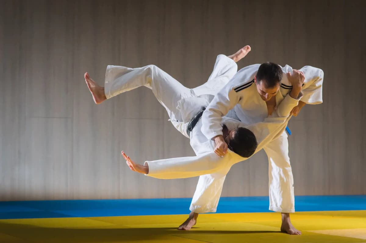 Worp tijdens een training op de mat